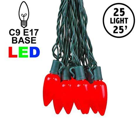 Commercial Grade LED Ceramic C9 Light Sets with Red Bulbs - Novelty Lights IncNovelty Lights ...
