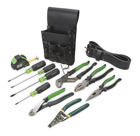 GREENLEE, 10 Total Pcs, Tool Pouch, Electricians Tool Kit - 2NYH3|0159-13 - Grainger