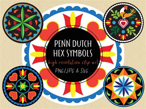 Pennsylvania Dutch Hex Symbols Clip Art PNG, JPG & SVG Instant Download ...