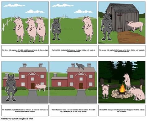 Three little Pigs StoryBoard Storyboard by 4b11f97b