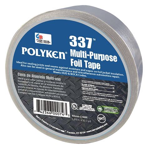 POLYKEN Tape Type Foil Tape, Tape Brand Polyken, Series 338, Imperial ...