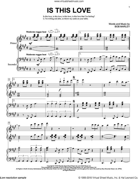 Is This Love sheet music for piano four hands (PDF-interactive)