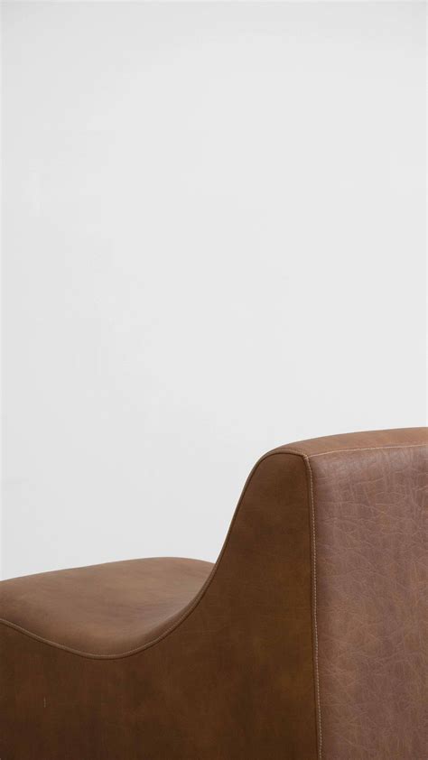 Brown Vinyl Modular Sofa Section — Séjour Studio