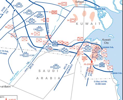 Gulf War 1991 Land Operations Battle Map – Battle Archives