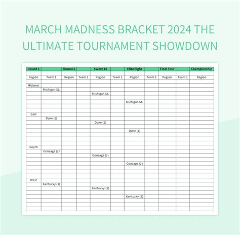 March Madness Bracket 2024 Printable Excel - Kimmy Ashleigh