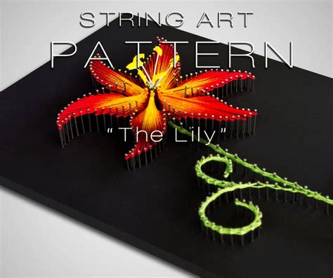 String Art Pattern the Lily Flower String Art String Art DIY String Art Template pattern Only - Etsy