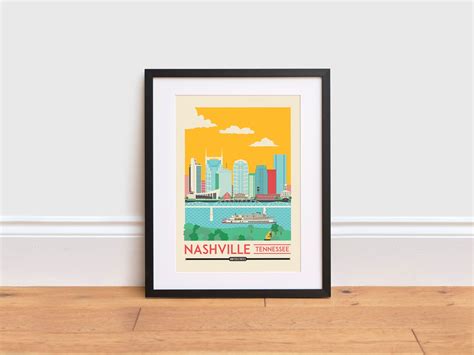 Nashville Print Tennessee Poster Travel Poster - Etsy