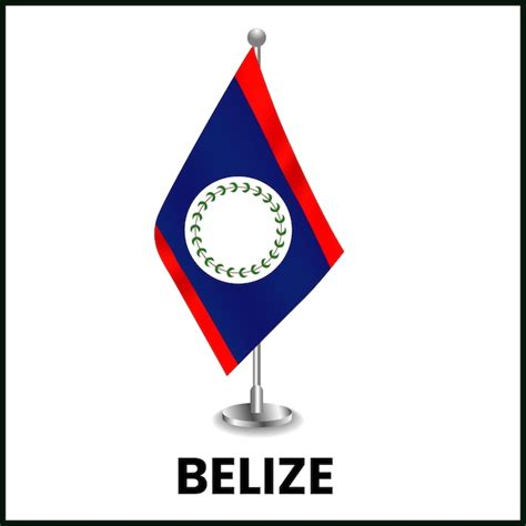 Premium Vector | Belize desk flag design and 3d flag design