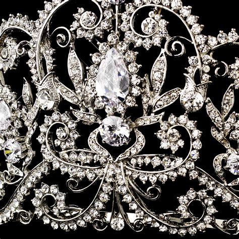 Antique Silver Crystal Royal Princess Tiara - Elegant Bridal Hair ...