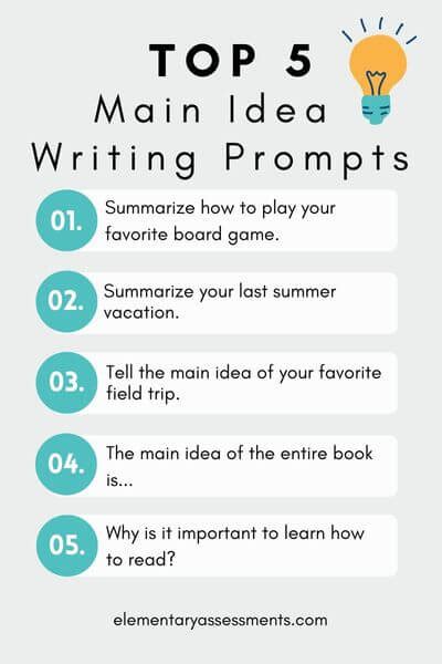 41 Excellent Main Idea Writing Prompts