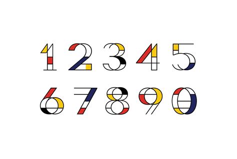 Type inspired in Mondrian. | Typography alphabet, Numbers typography, Lettering