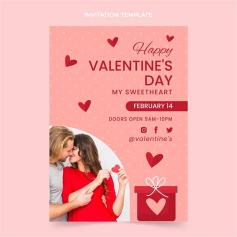 Free Vector | Flat valentine's day invitation template