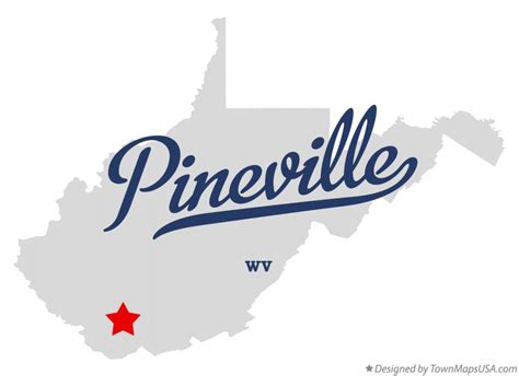 Map of Pineville, WV, West Virginia