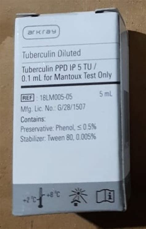 Tuberculin Diluted PPD 5 TU / 0.1 Ml for MANTOUX TEST only, For Clinical, Prescription at Rs 250 ...