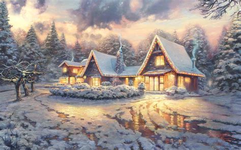 Thomas Kinkade Christmas Backgrounds - Wallpaper Cave