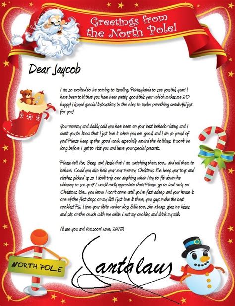 Official North Pole Mail - Personalized Letters From Santa Claus ...