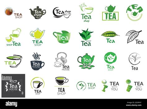 Vector set of tea shop and cafe logos Stock Vector Image & Art - Alamy