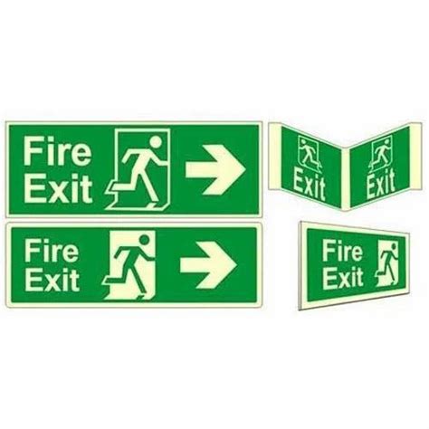 Green Rectangular Fire Safety Sign Boards, Dimension: 10*15 Mm at ₹ 50 ...