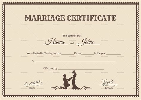 Free Editable Marriage Certificate Template | Sample | Format In PDF ...