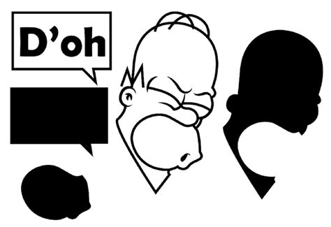 Homer Simpson d'oh Face Cutting File for Silhouette Cameo, .svg and .png, Craft Designe, Digital ...