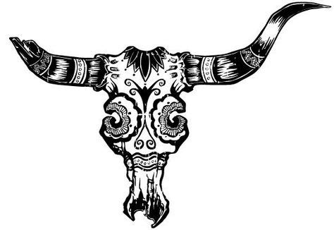 Longhorn Sugar Skull | tattoo ideas | Logos design, Art, Longhorn tattoo