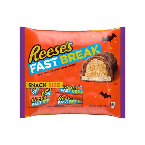 Reese's Fast Break Peanut Butter and Nougat Snack Size, Halloween Candy ...