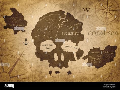 skull island map Stock Photo - Alamy