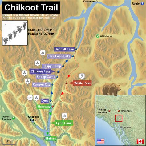 Alaska-Yukon Chilkoot Trail von awefra - Landkarte für Alaska