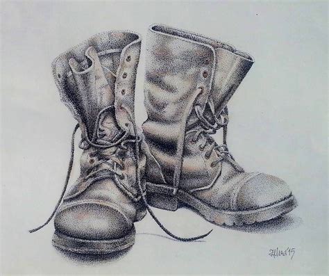 Old boots, dot art by rougealizarine on DeviantArt | Pintura de zapato ...