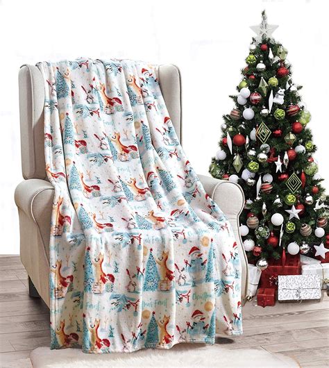 Ultra Plush Forrest Santa Snowman Fleece Christmas Throw Blanket - Walmart.com