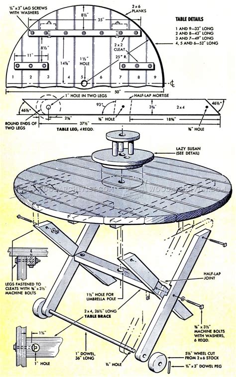 Round Picnic Table Plans • WoodArchivist