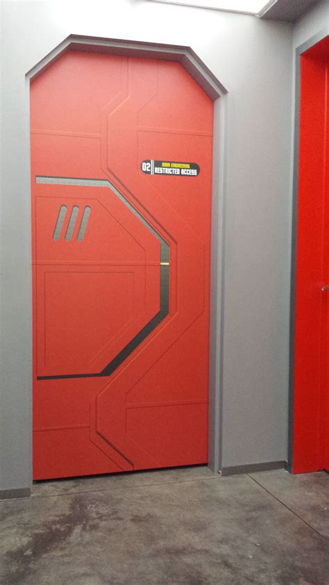 Star Trek, Door Wraps, Red Spaceship Interior, Futuristic Interior ...