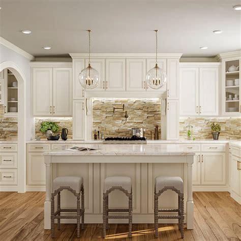 Buy York Antique White Kitchen Cabinets | CabinetSelect.com