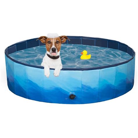 YIP Foldable Dog Pool For Large Dogs Hard Plastic Kiddie Pool, Portable Pet Bath Tub Outdoor ...