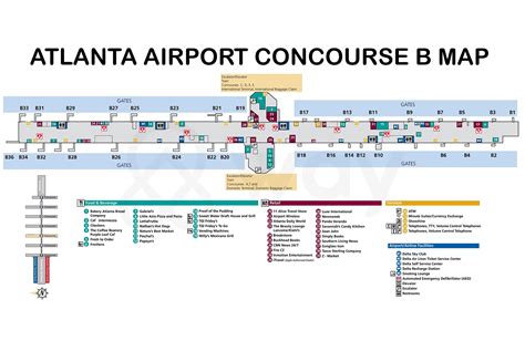 Atlanta Airport Terminal Map - Atlanta Airport Food, Shops Guide