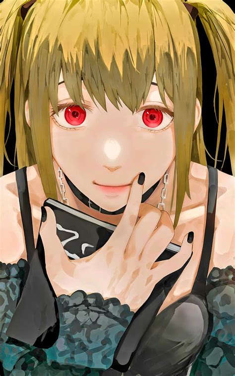 Misa Misa (Death Note), Death Note, blonde, red eyes, women, anime, painted nails, HD wallpaper ...