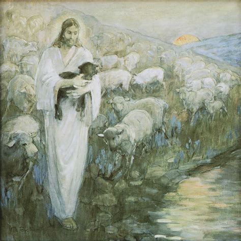 Jesus And The Lost Sheep Painting at PaintingValley.com | Explore ...