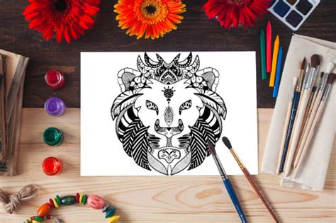 Lion Mandala Coloring Pages Graphic by TypeFactory · Creative Fabrica