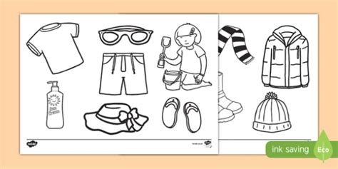 Clothes Coloring Pages (Teacher-Made)