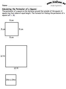 Worksheets Perimeter Of Squares