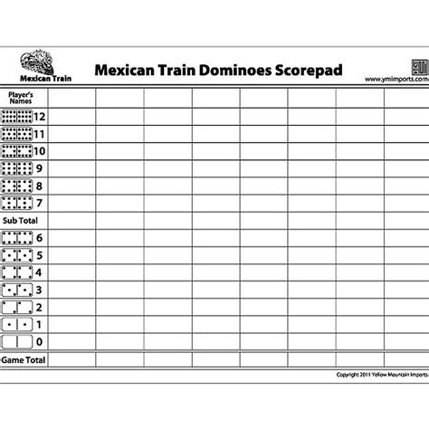 Printable Mexican Train Dominoes - Printable Calendars AT A GLANCE