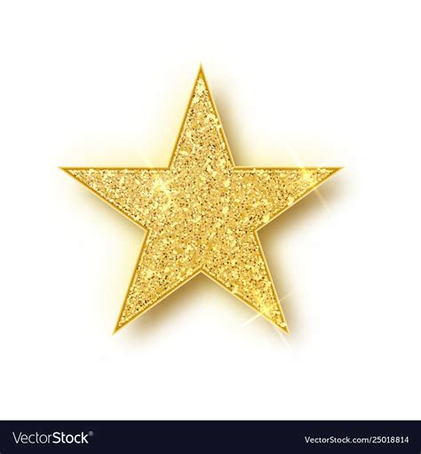 Gold glitter star isolated golden sparkle Vector Image