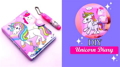 DIY Stationery/DIY cute unicorn Diary/School hacks/Easy to make #diy # ...