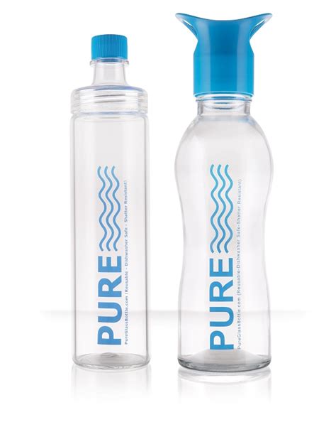 Clear Pure Glass Reusable Water Bottles