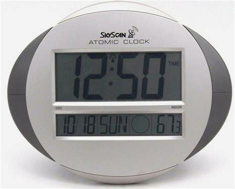 SKyScan Atomic Clock Indoor Calendar Temperature Moon Phase 86730 ...