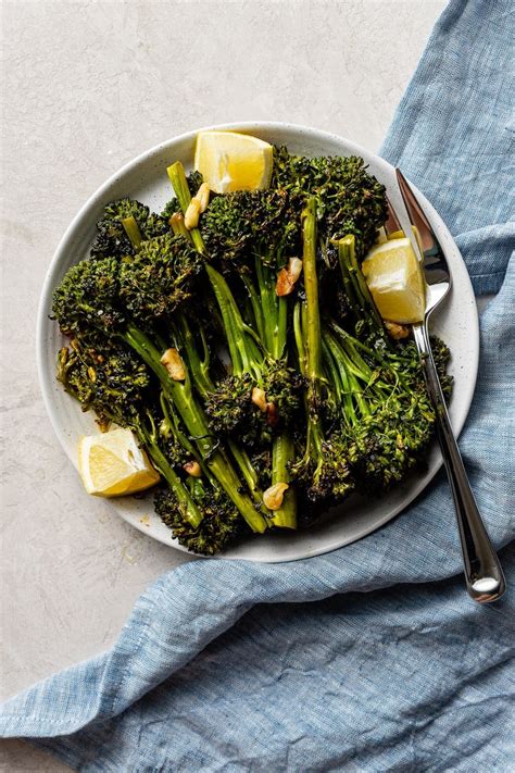 Crispy Oven-Roasted Broccolini - Nourish and Fete