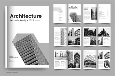 Modern building and architecture portfolio template, design portfolio brochure layout