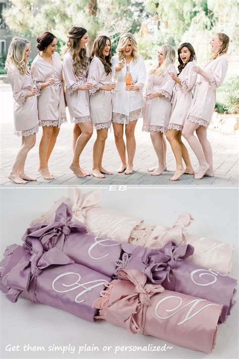 Set of 16 personalized robes bridesmaid robes solid satin | Etsy