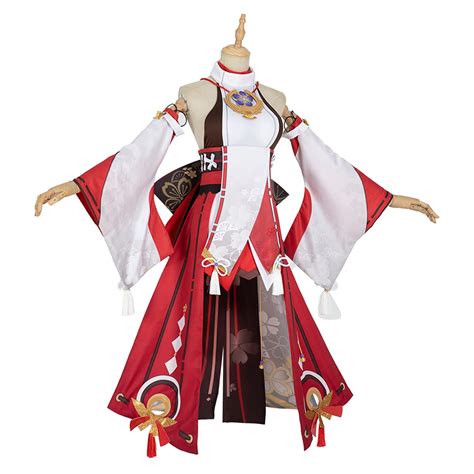 Buy BBDI Genshin Impact Outfits, Yae Miko Cosplay Costume Full Set with Headwear for Game Role ...