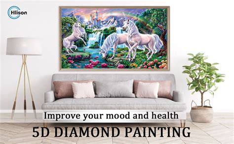 Amazon.com: Hlison Large Unicorn Diamond Painting Kits for Adults, 28x16 Inch 5D Large Size ...